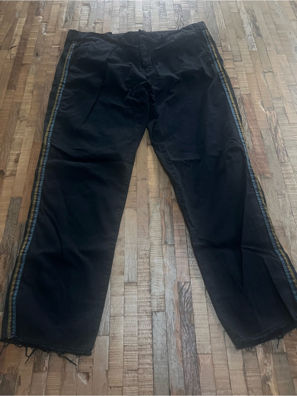 Nili Lotan Black Cropped Pants with Side Stripe